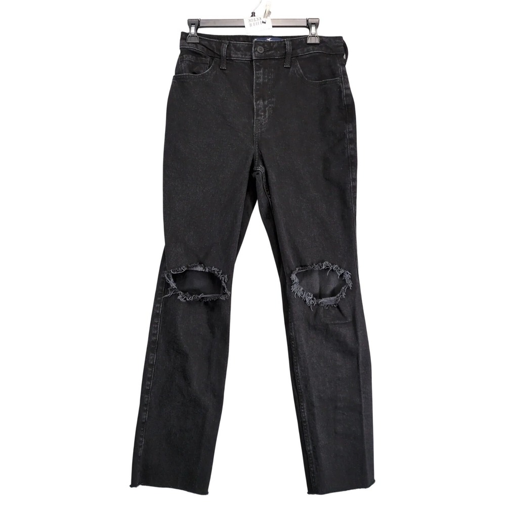 Hollister Ultra High Rise 90s Vintage Straight Jeans Womens 9R 29x29 Distressed